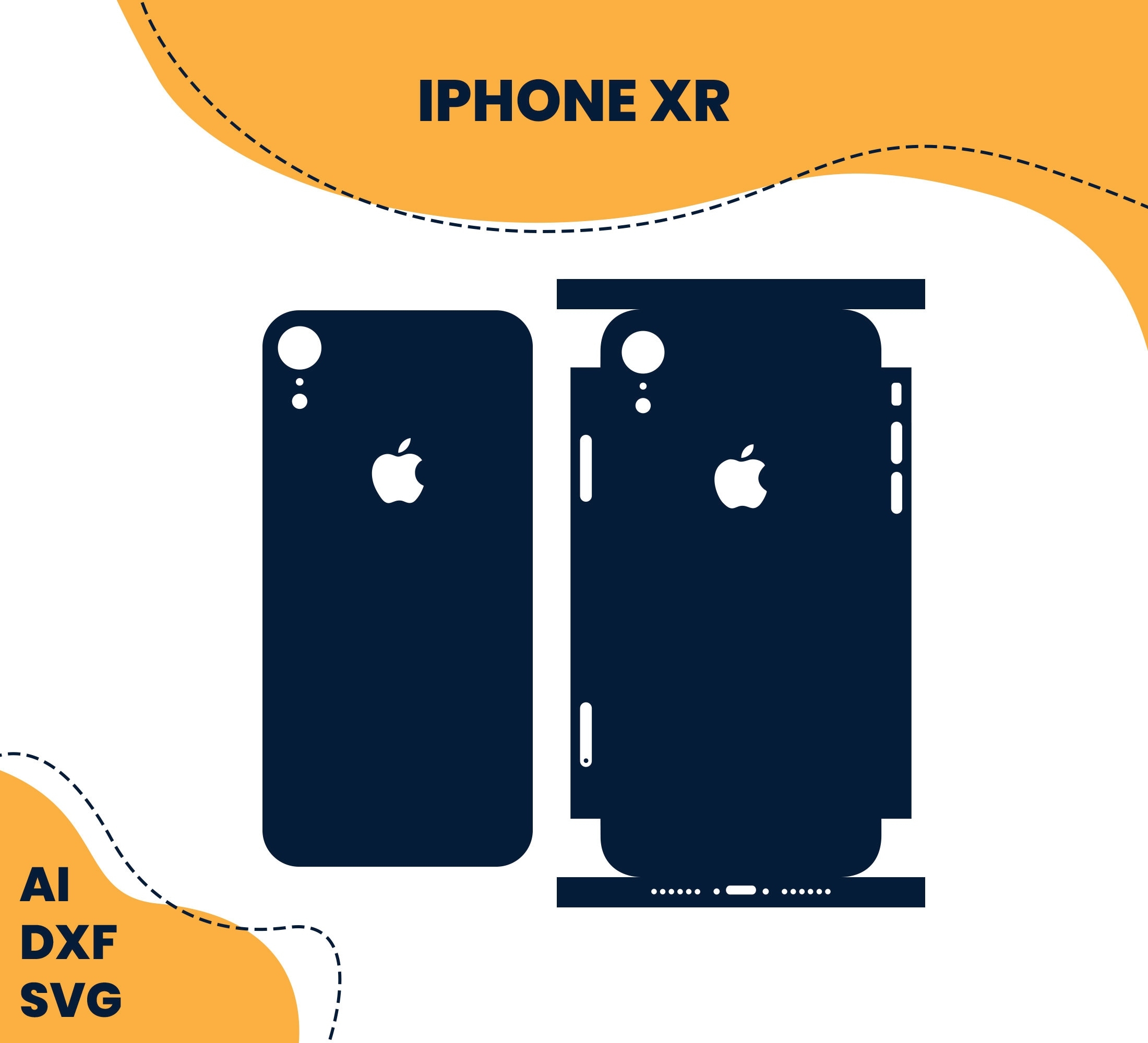 Apple IPhone XR Cutting Template For Skin And Sticker Cutting Template Ai SVG DFX Vector Cut File For Cricut