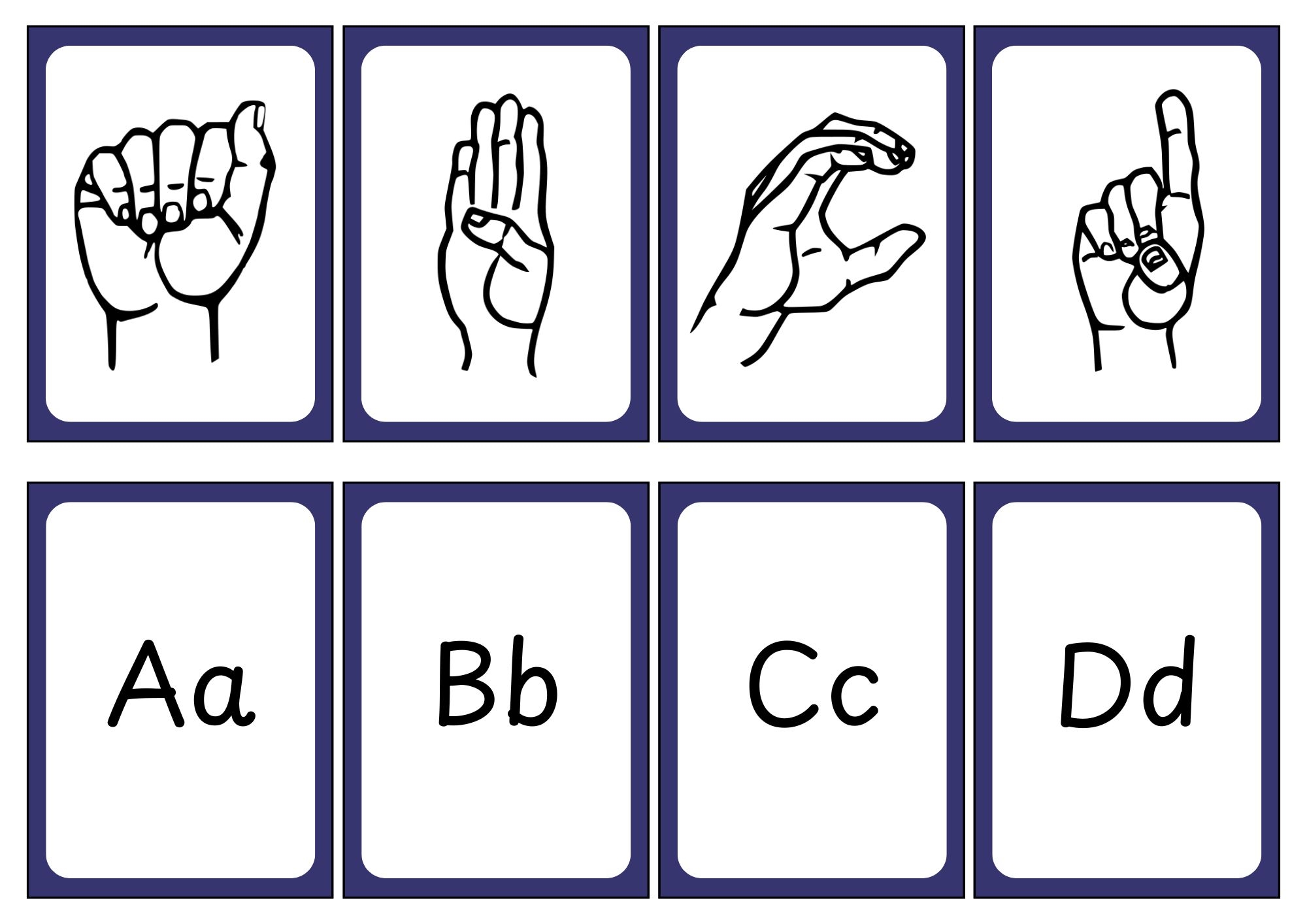 ASL Sign Language Flashcards Free Printables Teach Prints