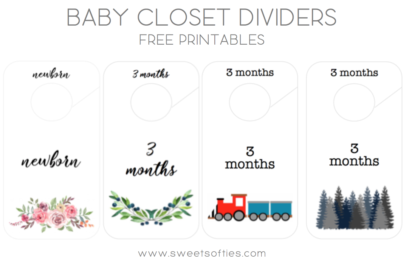 Baby Closet Dividers FREE Printables Sweet Softies