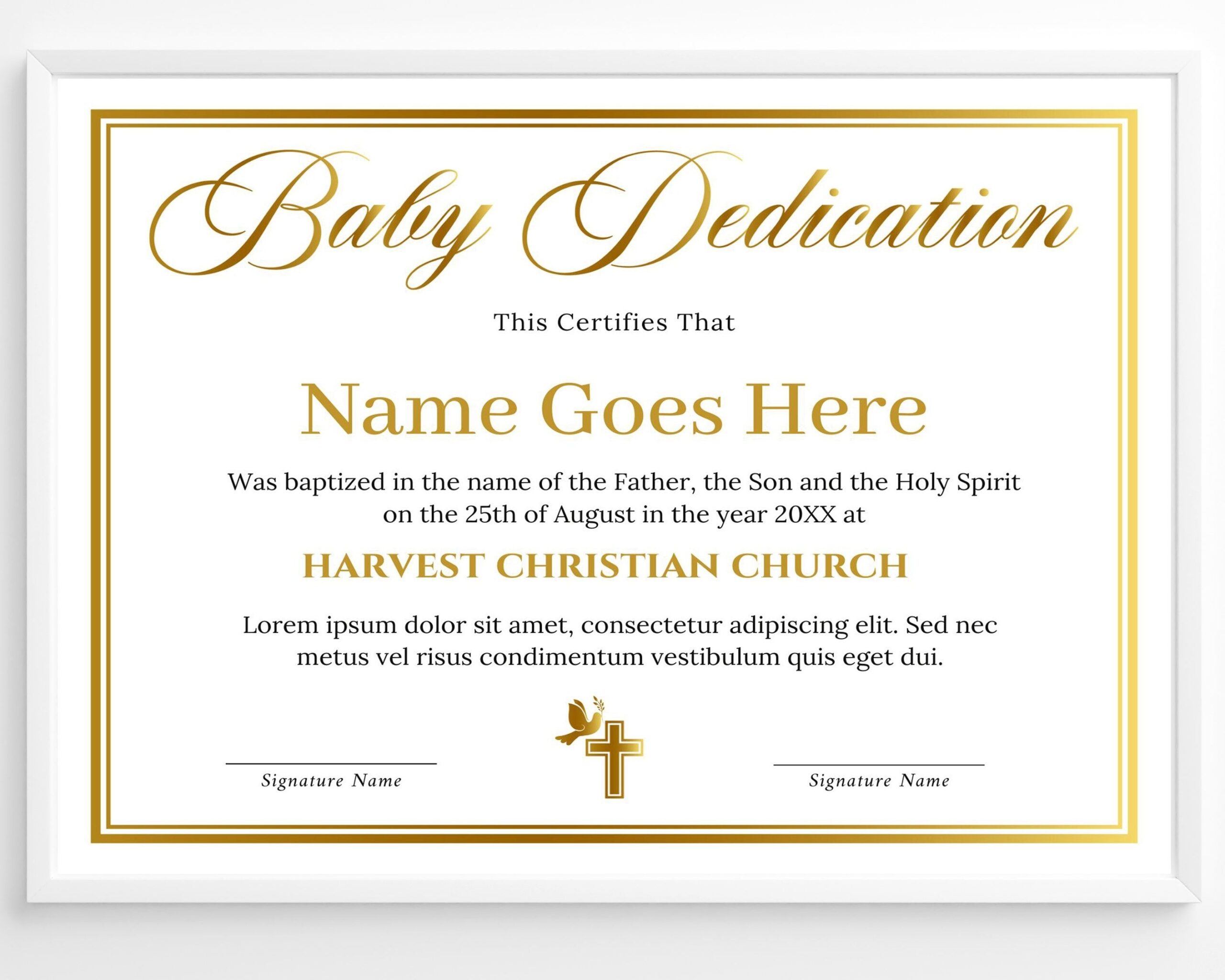 Free Printable Baby Dedication Certificate Templates