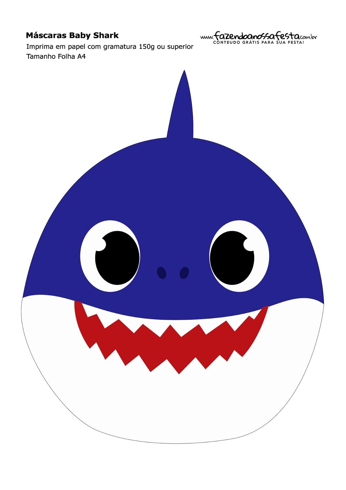 Baby Shark Party Free Printable Masks 