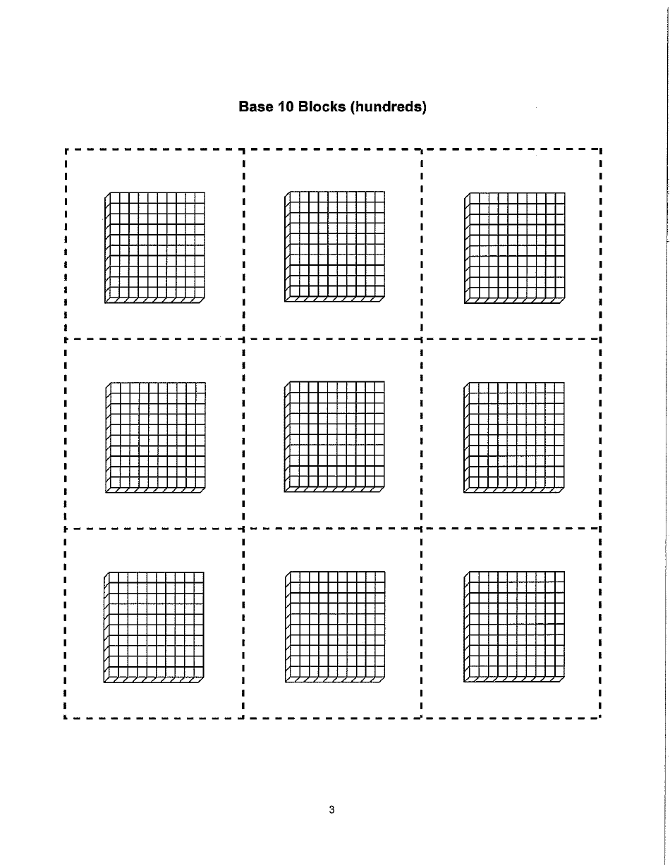 Base 10 Blocks Hundreds Template Download Printable PDF Templateroller