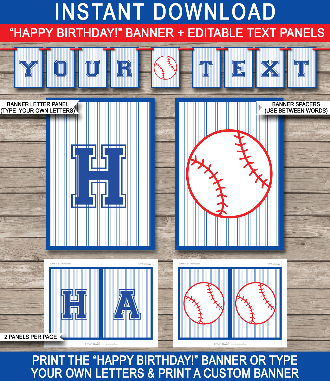 Baseball Party Banner Template