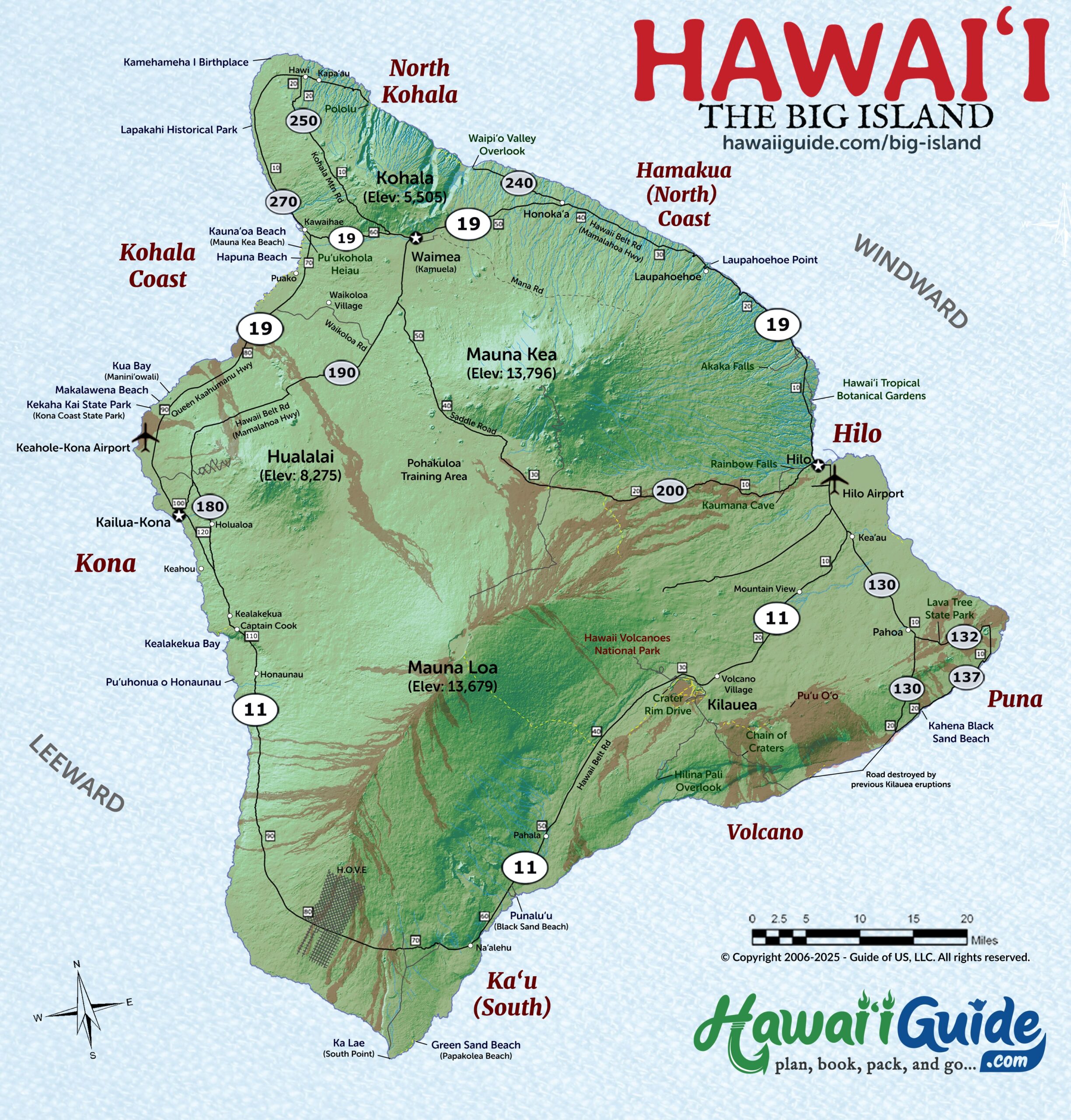 Big Island Hawaii Maps With Printable Road Map Big Island Hawaii Maps With Printable Road Map