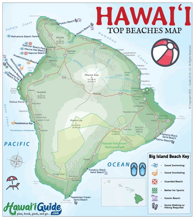 Big Island Hawaii Maps With Printable Road Map Big Island Hawaii Maps With Printable Road Map