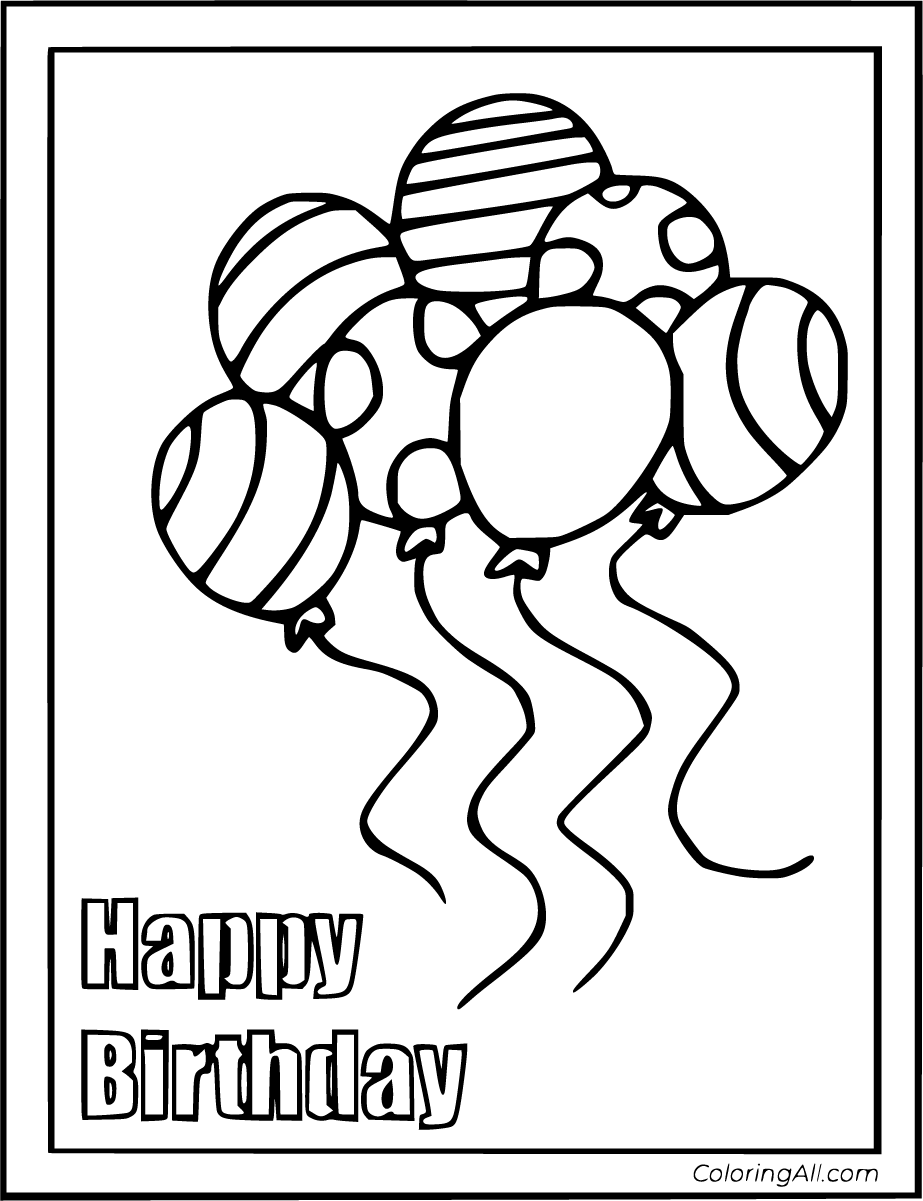 Birthday Card Coloring Pages 12 Free Printables ColoringAll Worksheets Library