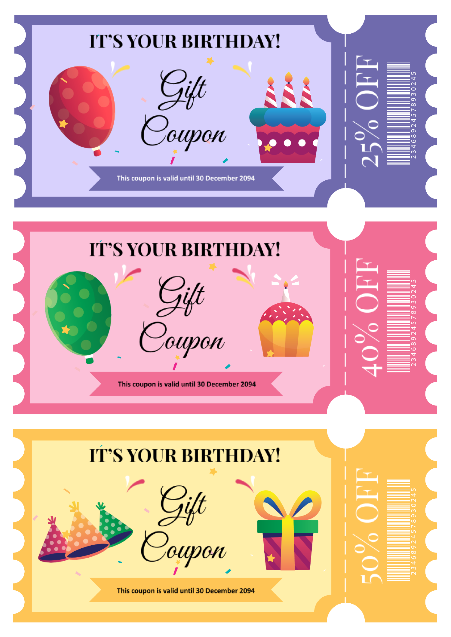 Free Printable Happy Birthday Coupon Template