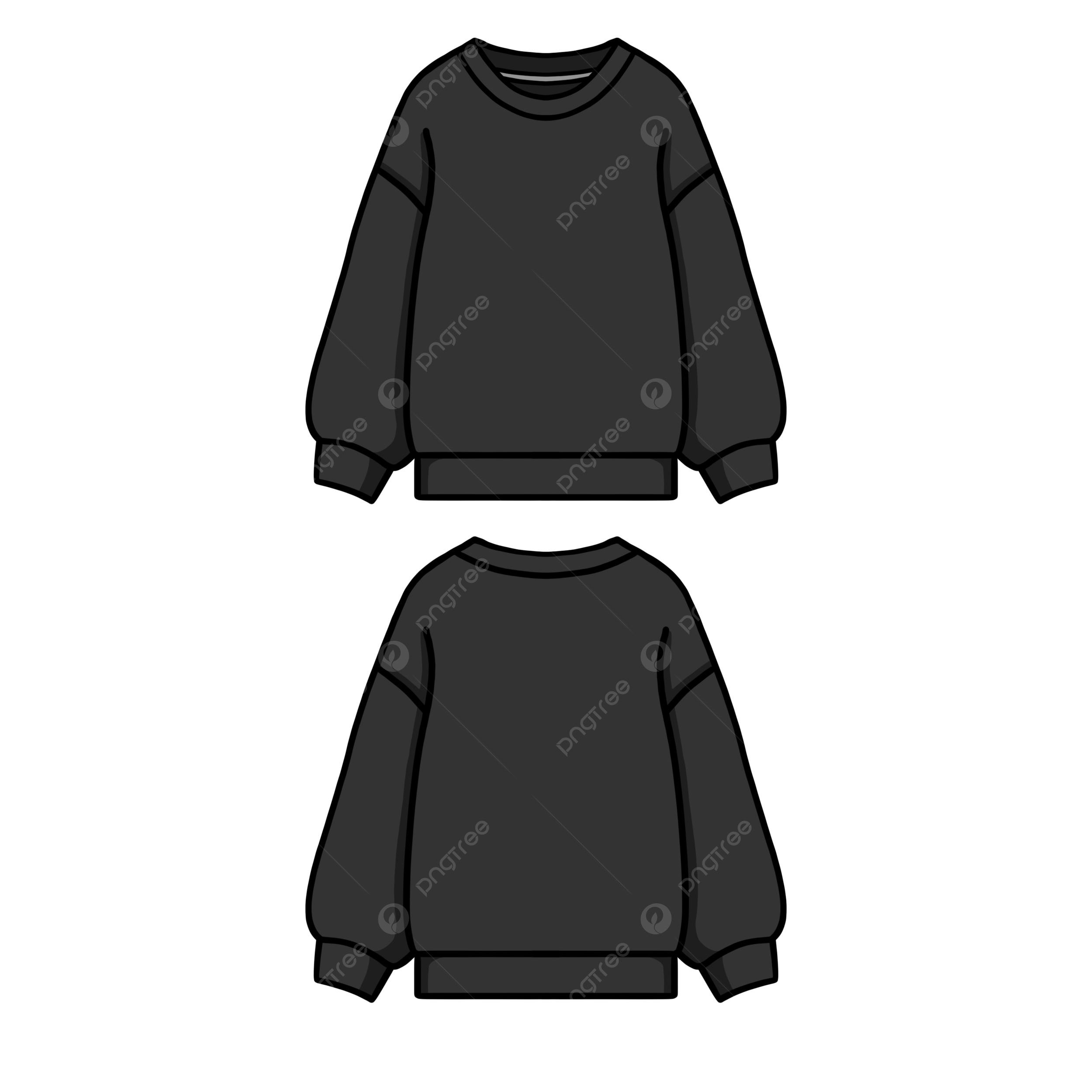 Black Sweatshirt Template Mockup Drawing Sweatshirt Sweatshirt Template Vector Mockup PNG Transparent Clipart Image And PSD File For Free Download
