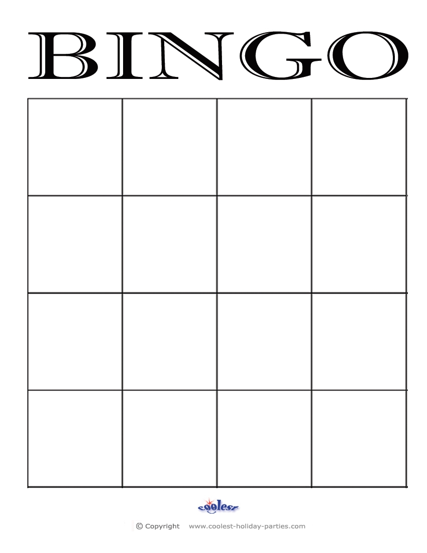 Free Printable Blank Bingo Cards Kids