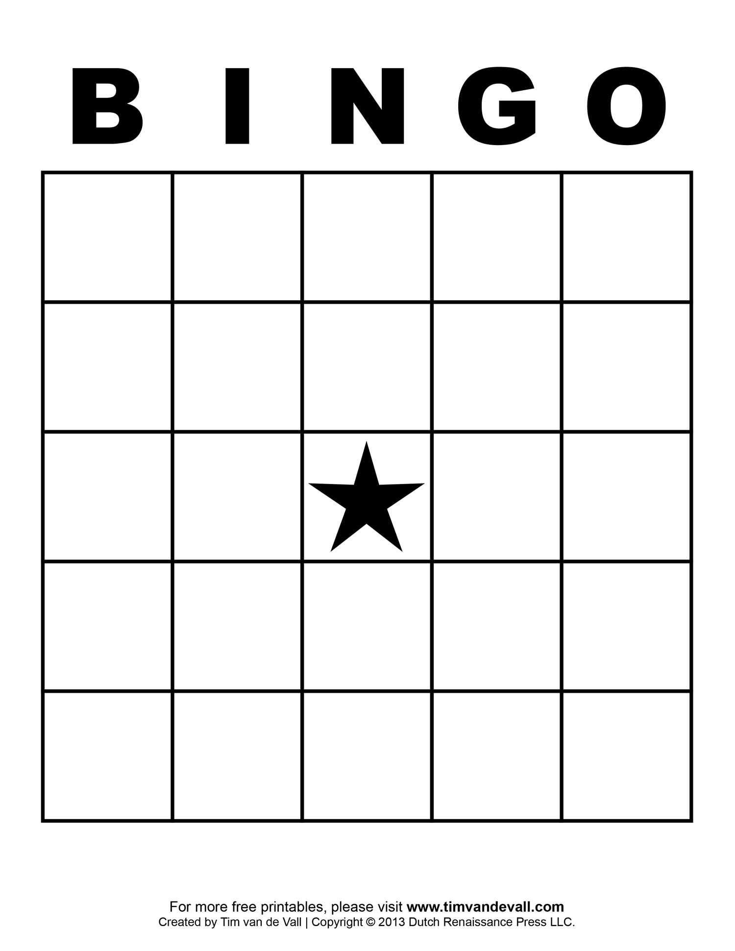 Free Printable Bingo Boards Blank