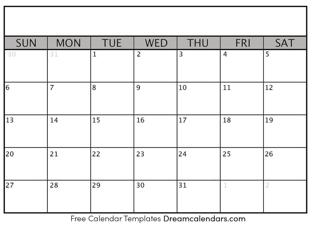 Free Printable Blank Calender