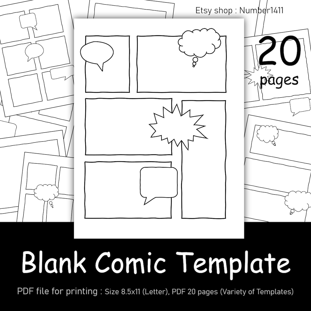 Blank Comic Template Cartoon Template Comic Strip Comic Drawing 