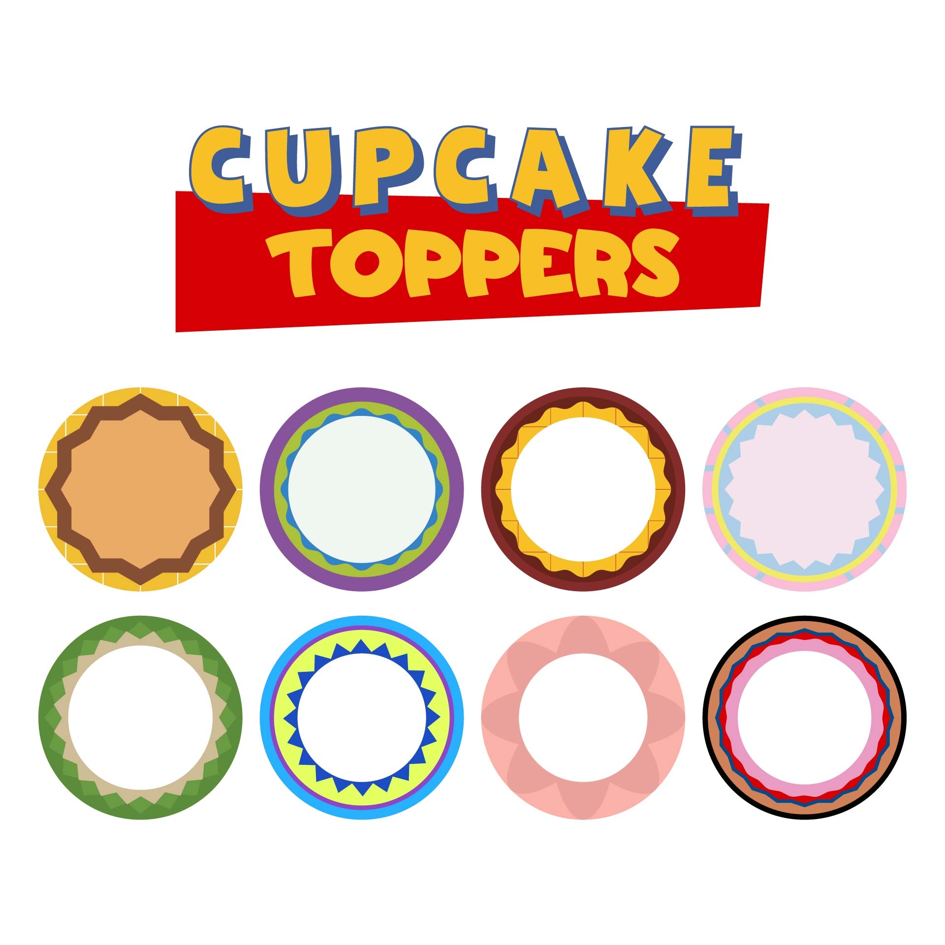 Blank Cupcake Toppers 10 Free PDF Printables Printablee