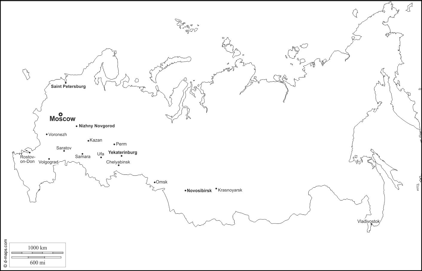 Free Printable Blank Map Of Russia