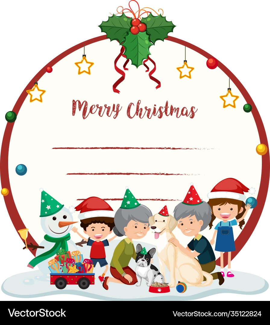Blank Merry Christmas Card Template Royalty Free Vector