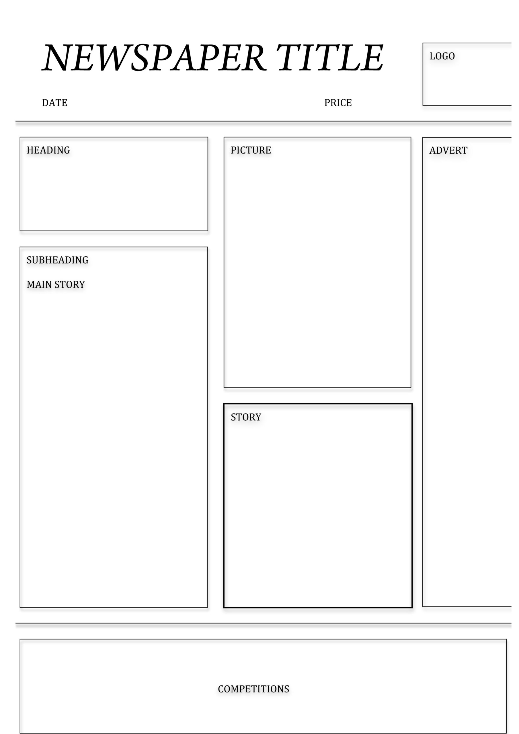 Blank Newspaper Template Blank Newspaper Template