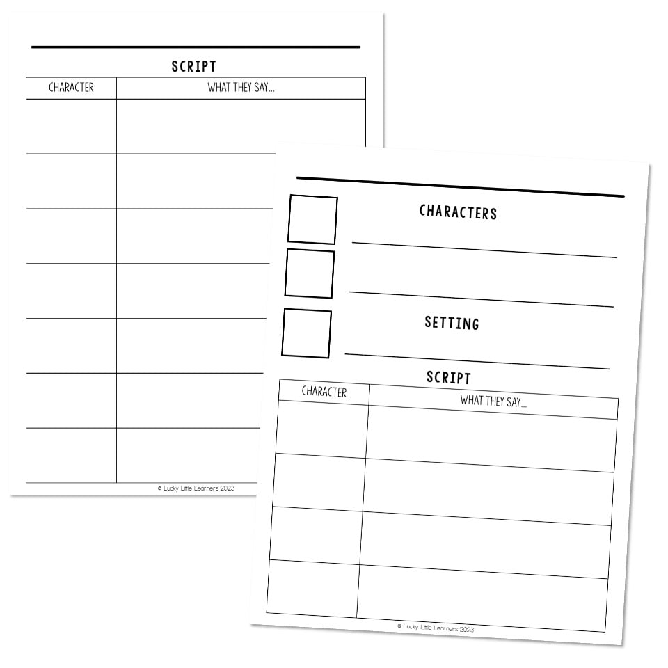 Blank Paired Play Script Template Lucky Little Learners