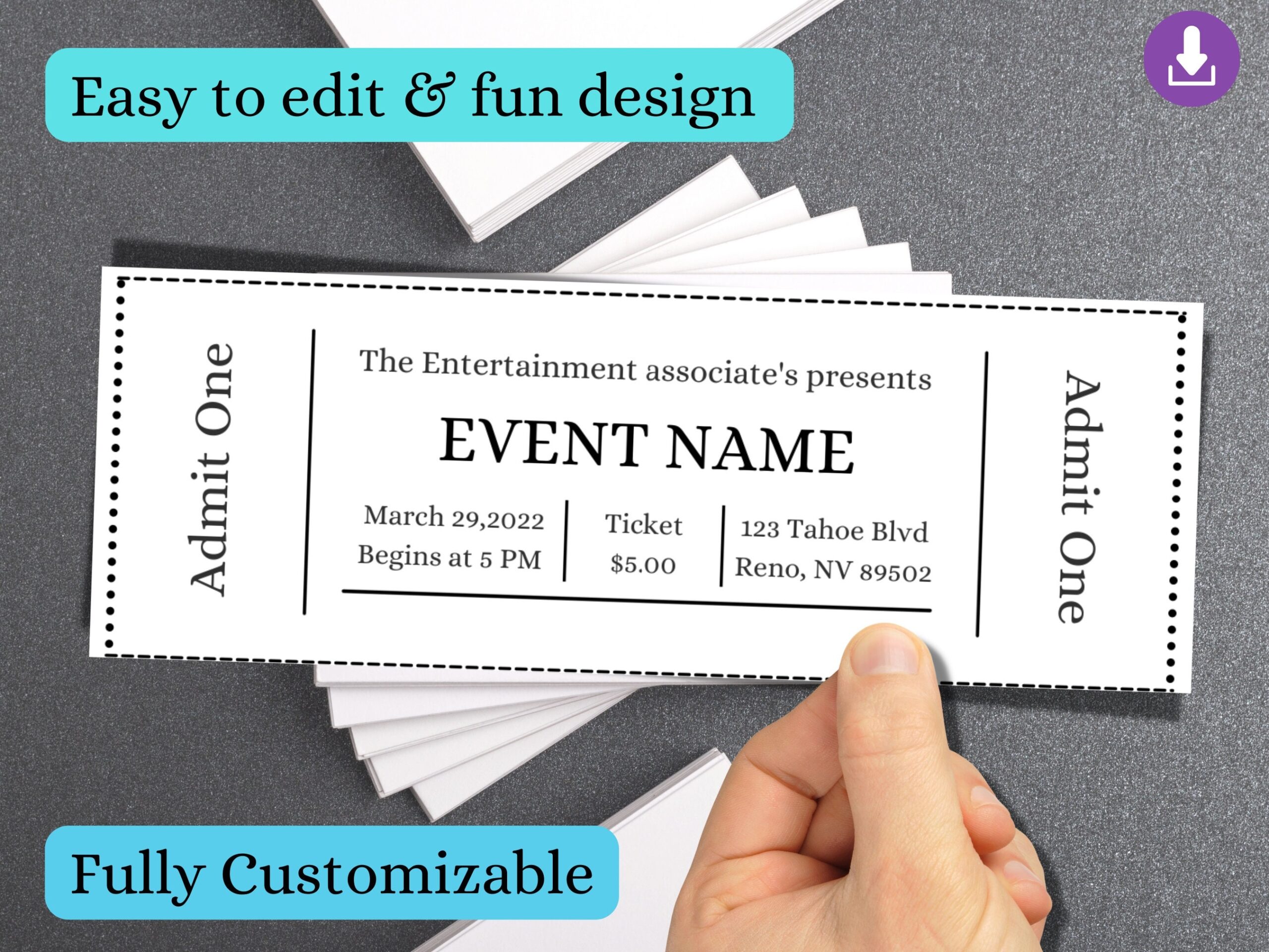 Blank Ticket Template Printable