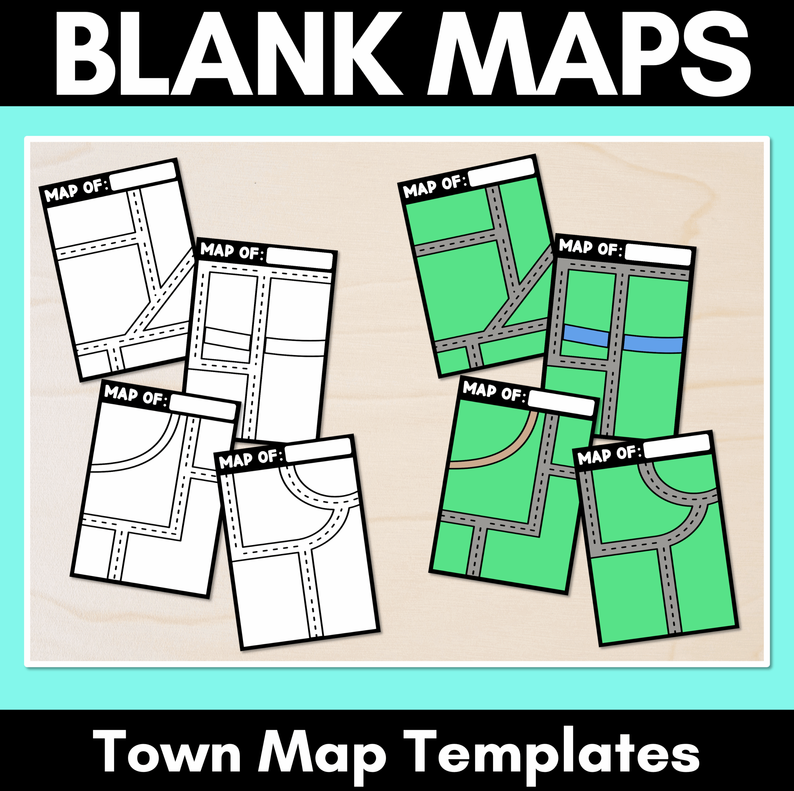 Blank Town Map Templates Mrs Learning Bee