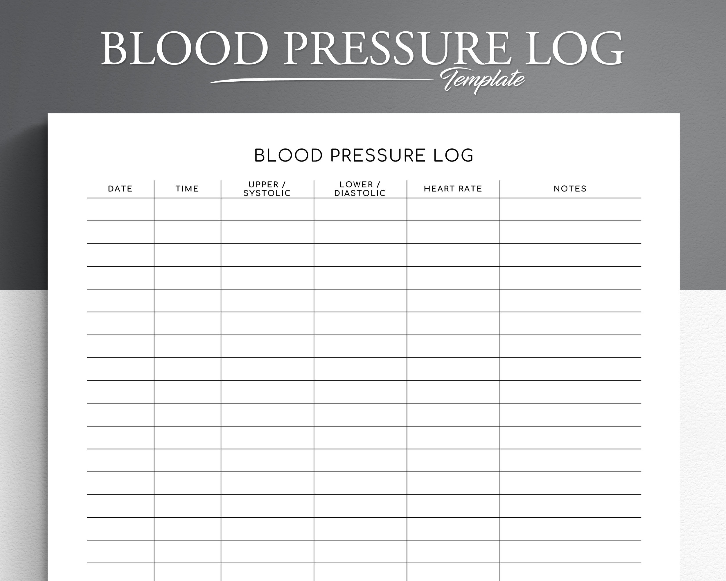 Free Printable Blank Blood Pressure Log