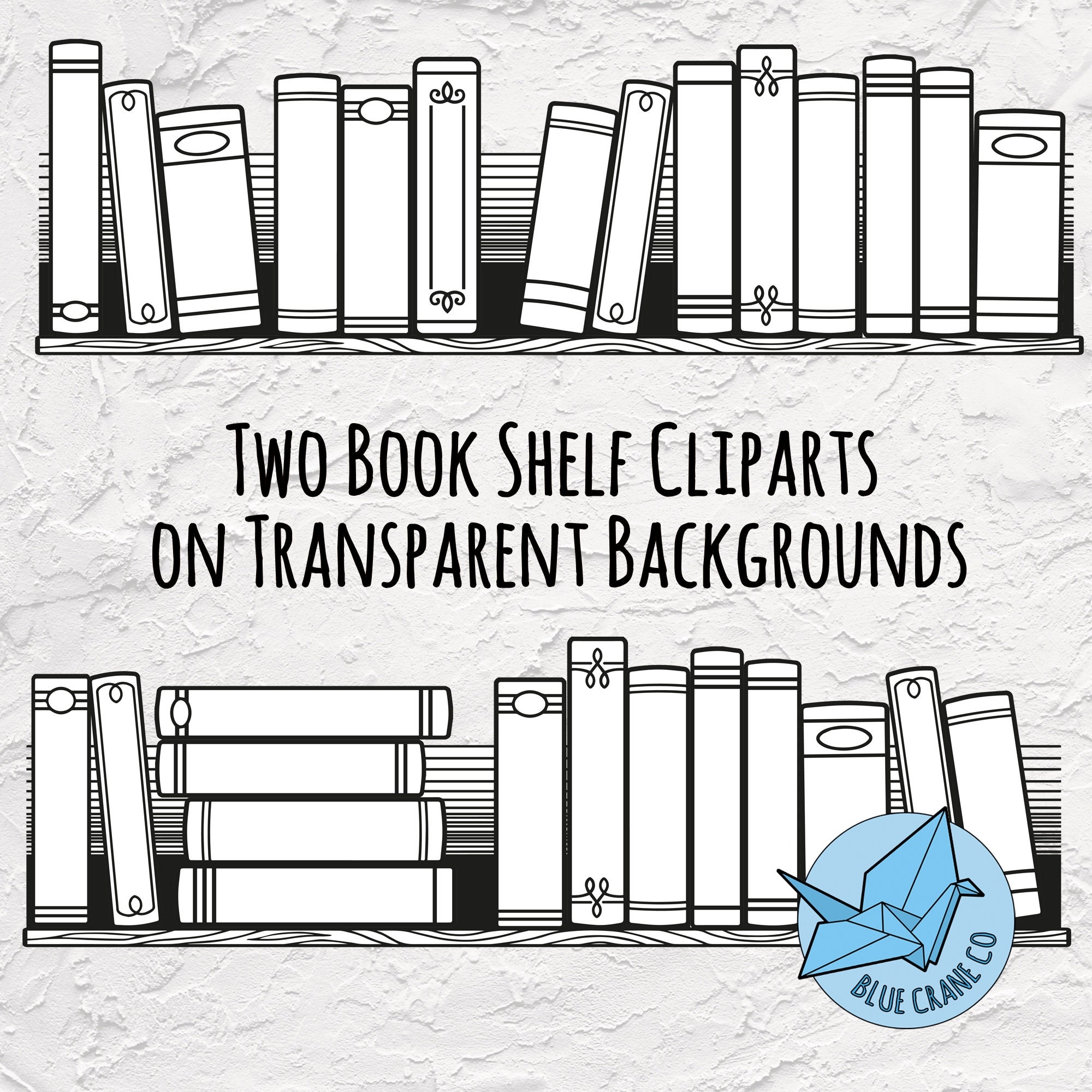 Book Shelf Reading Tracker Clipart Instant Download Commercial Use