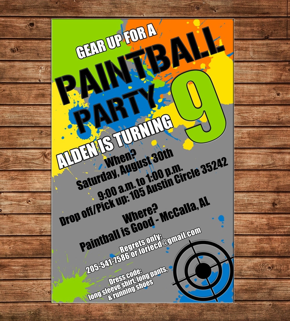 Free Printable Paintball Invitation Template Free Printable Paintball Invitation Template
