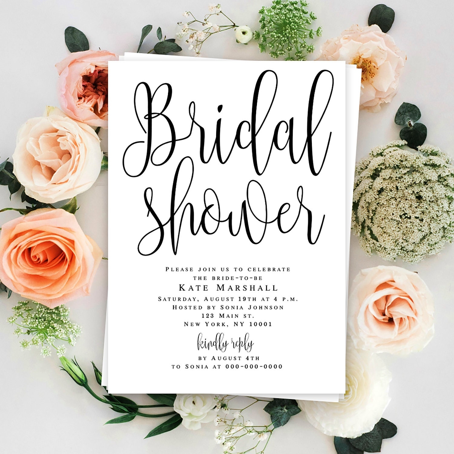 Bridal Shower Template Bridal Shower Invitation Instant Download Boho Bridal Shower Invitation Printable Garden Bridal Shower Invitation DIY Etsy