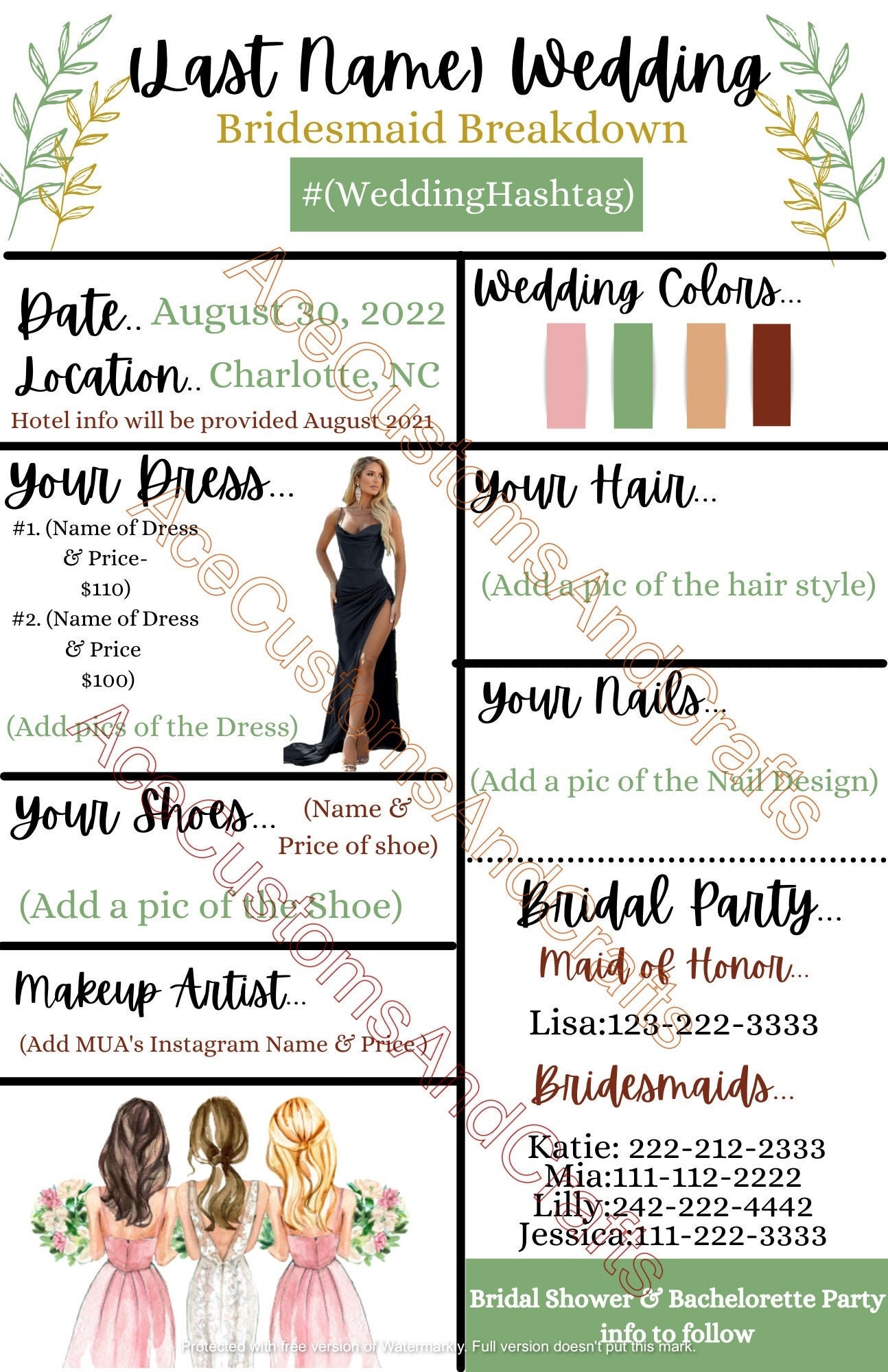 Free Printable Bridesman Proposal Template