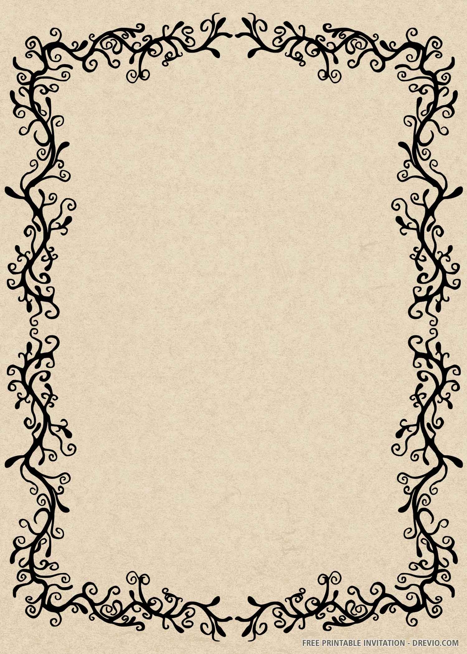 Browse FREE Invitation Template About Black Borders At Drevio Worksheets Library