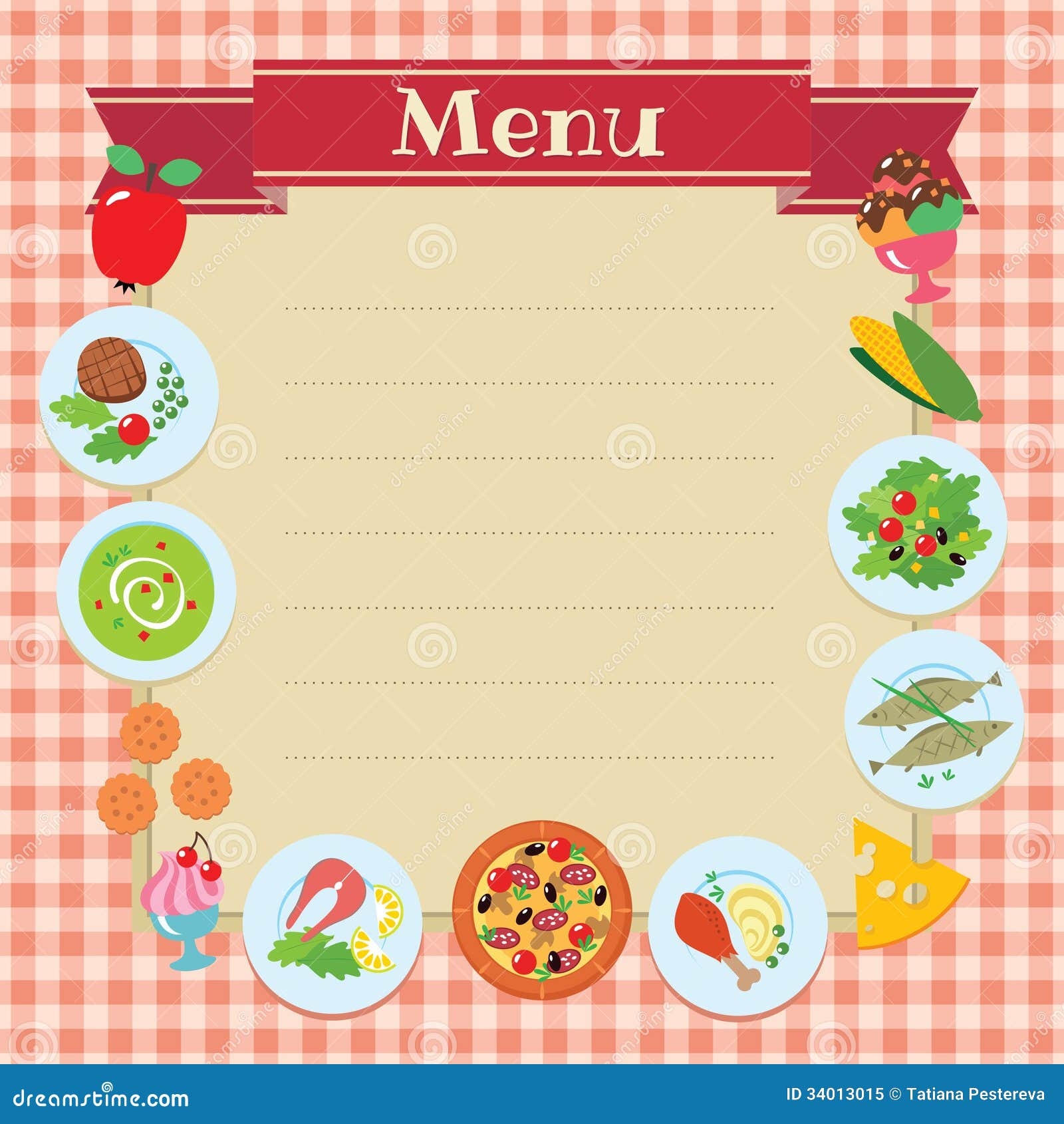 Cafe Or Restaurant Menu Template Stock Vector Illustration Of 