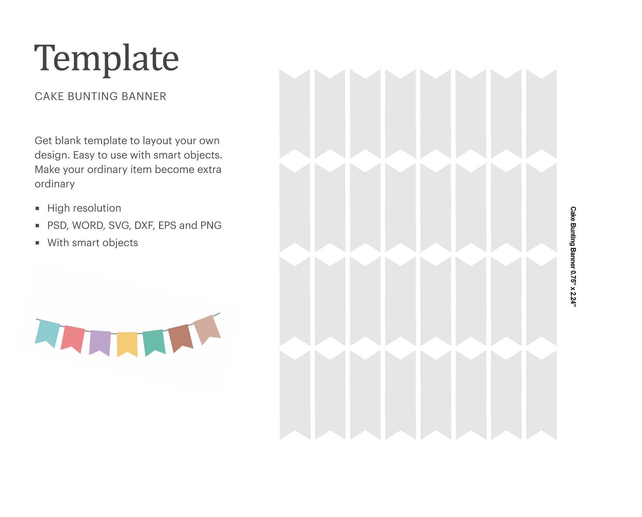 Cake Bunting Banner Blank Template Mini Bunting Cake Banner Blank Template Cricut Silhouette Silhouette Studio Paper Size Letter Etsy