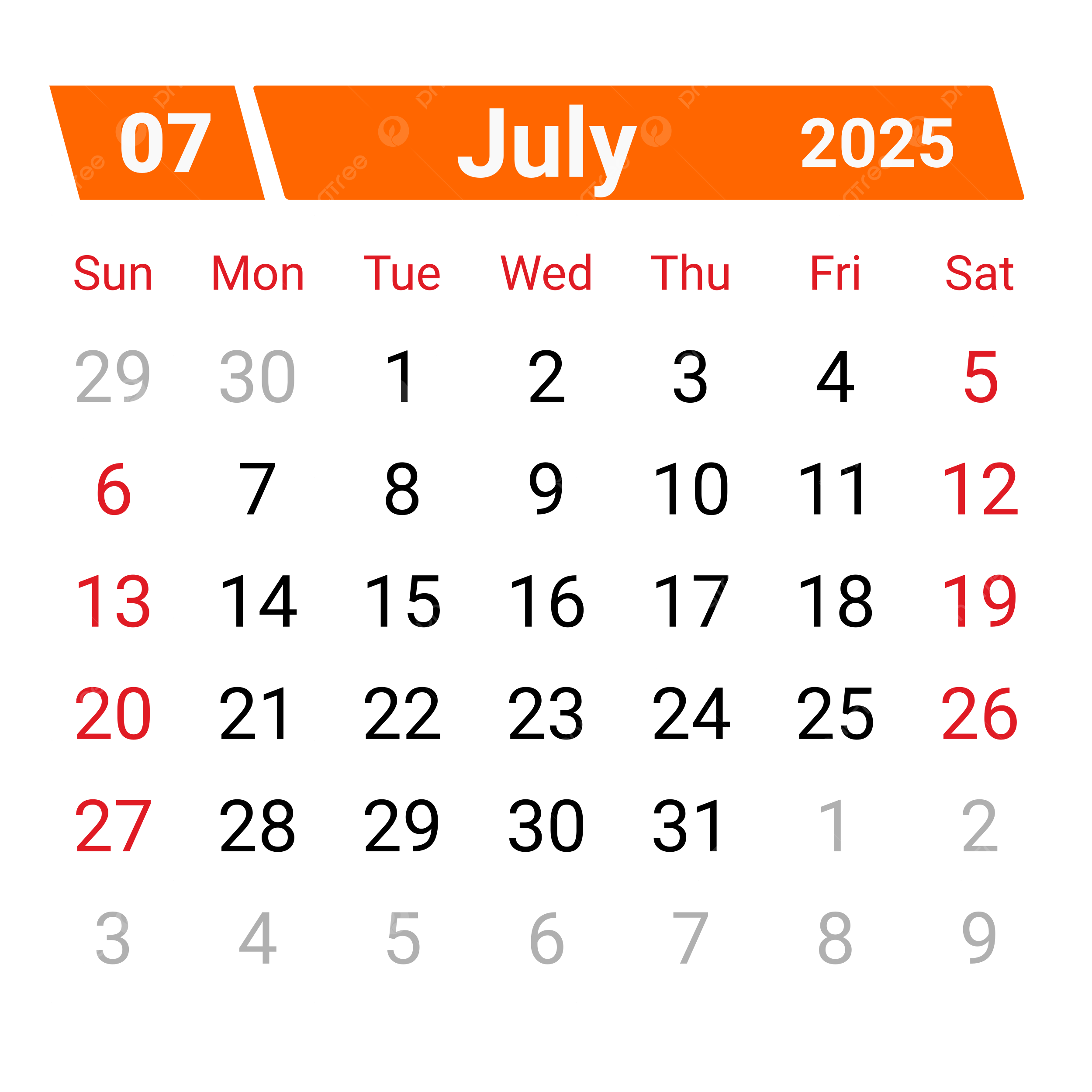 Calendar July 2025 Vector Calendar July 2025 July 2025 Calendar 2025 PNG And Vector With Transparent Background For Free Download Calendar July 2025 Vector Calendar July 2025 July 2025 Calendar 2025 PNG And Vector With Transparent Background For Free Download