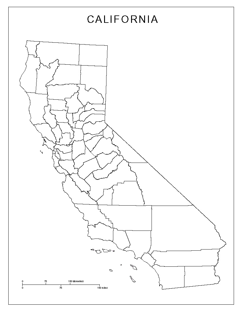 Free Printable Blank Map Of California