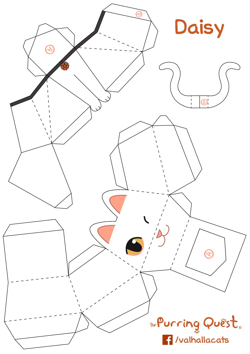 Cat Paper Model Free Printable Paper Template