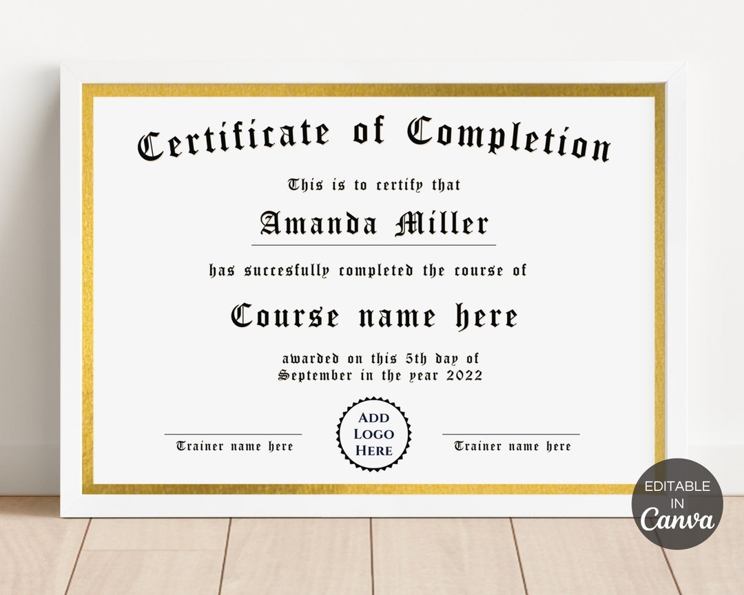 Free Printable Certificate Of Cpmpletion Template