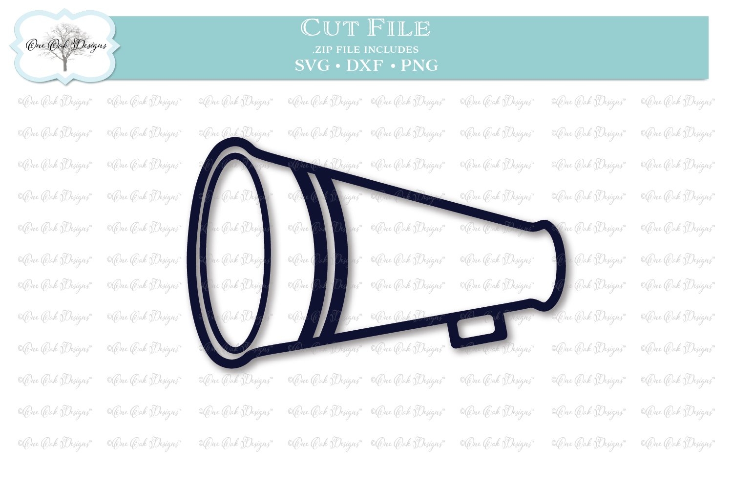 Cheer Megaphone Outline SVG DXF PNG