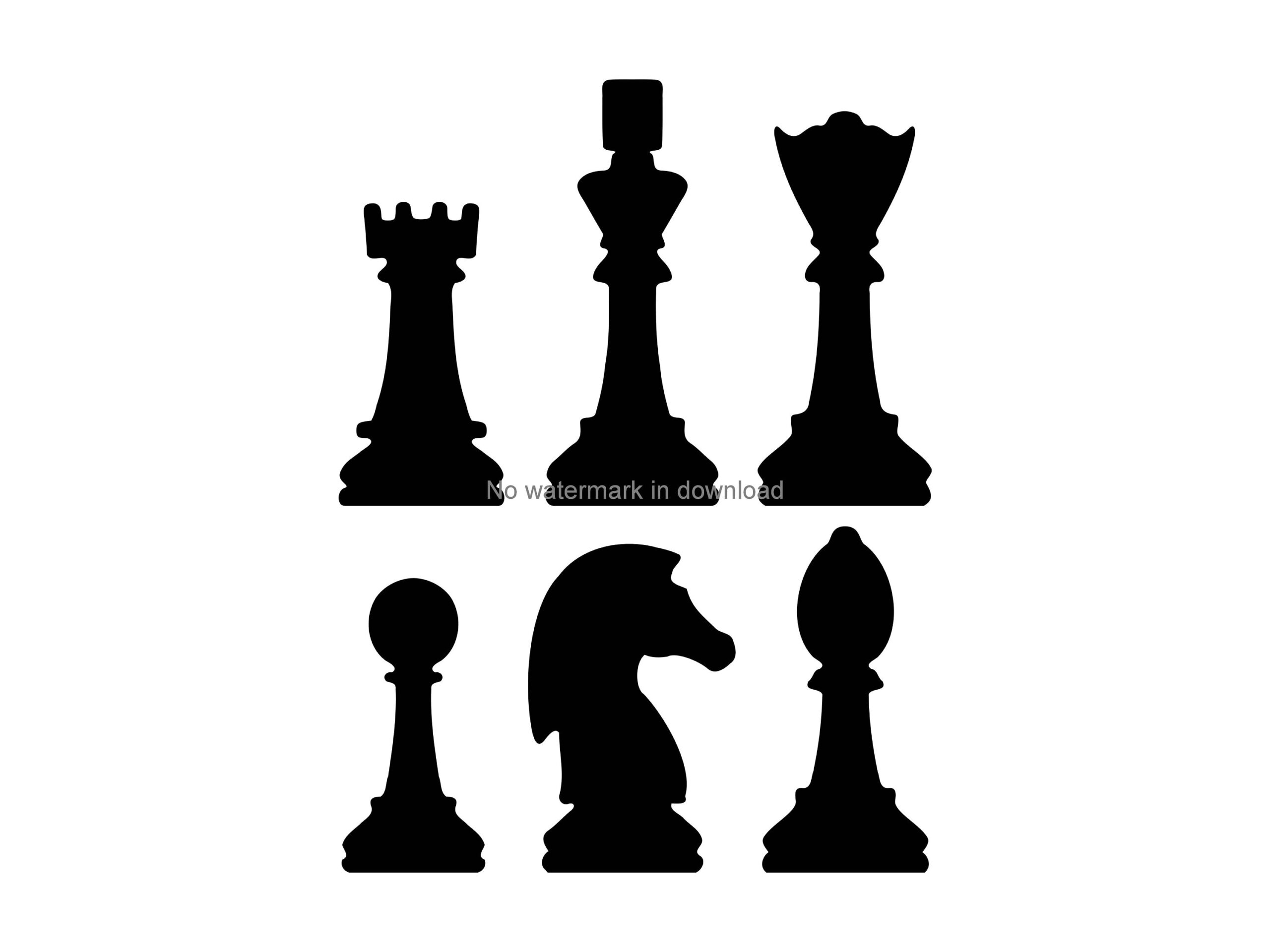 Chess Pieces Printable Clipart Chess Pieces Vector Image Chess Pieces Iron On Svg Chess Pieces Files For Cutting Etsy