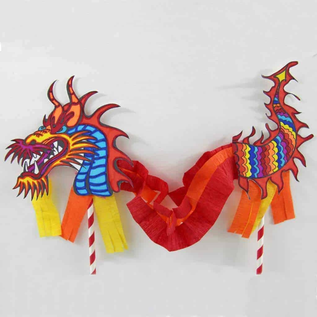 Chinese Dragon Puppet Kids Craft With Printable Dragon Template Chinese Dragon Puppet Kids Craft With Printable Dragon Template
