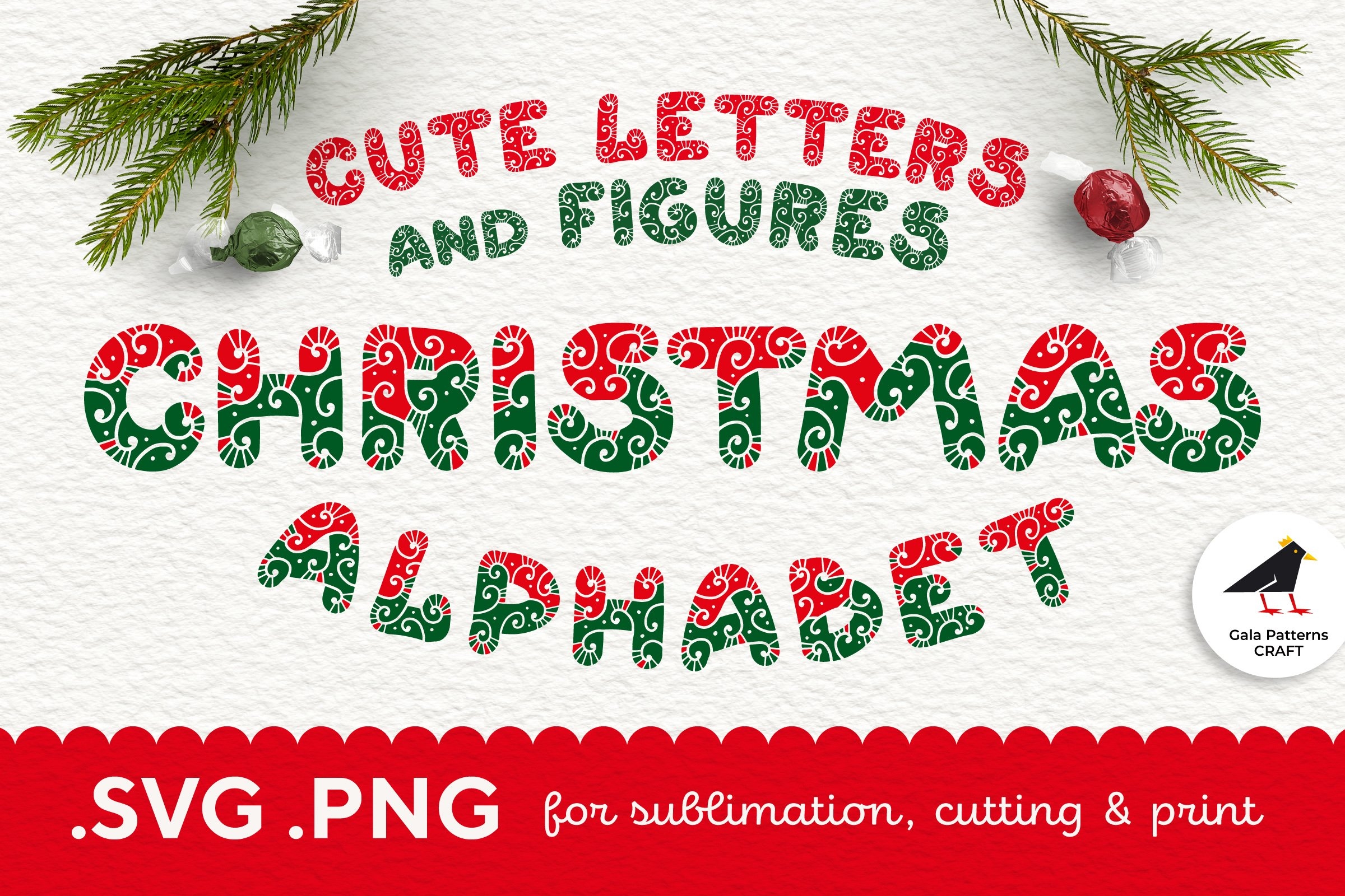 Christmas ABC Clipart Letters Xmas ABC SVG PNG