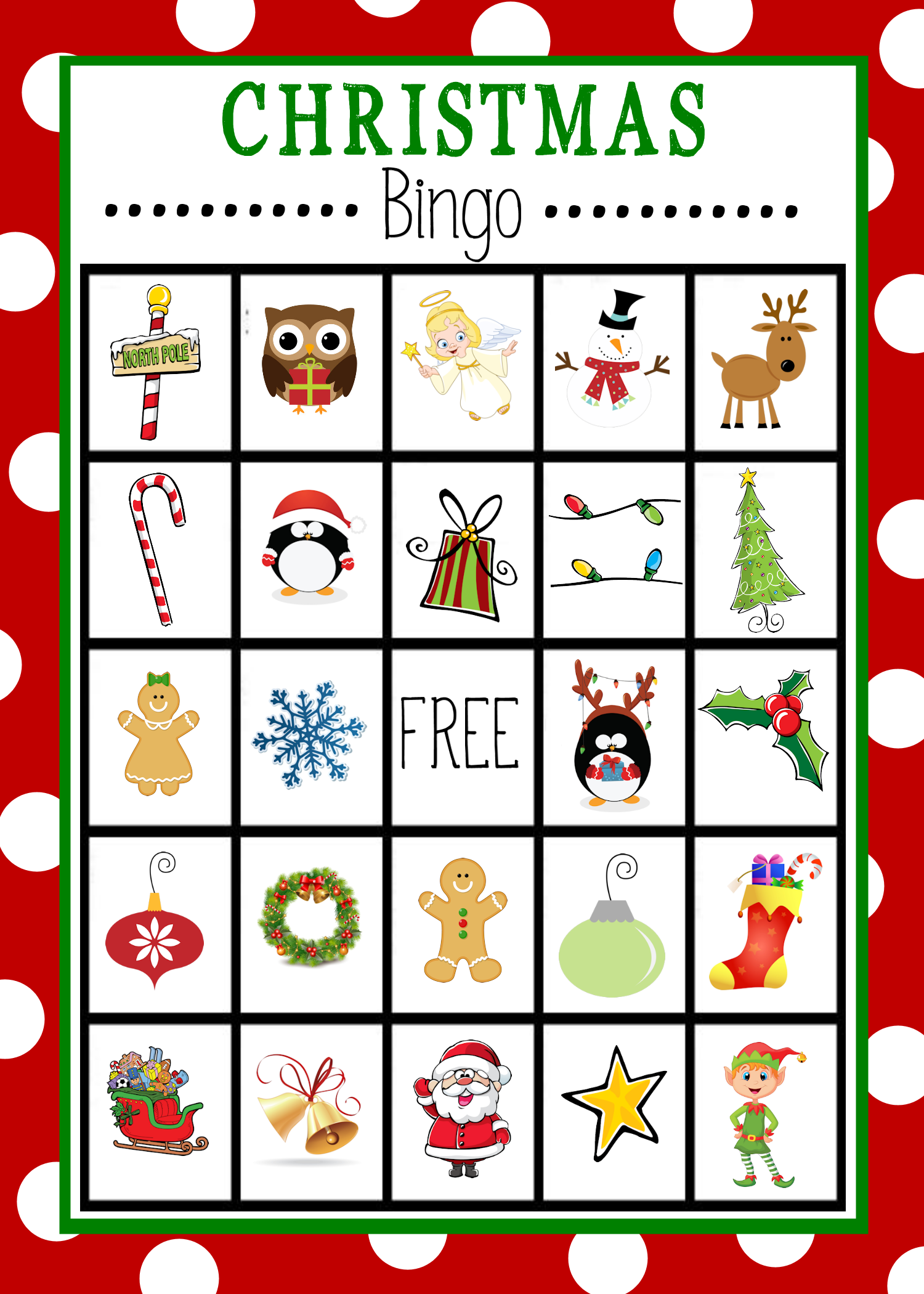 Free Printable Christmas Bingo Game Free Printable Christmas Bingo Game