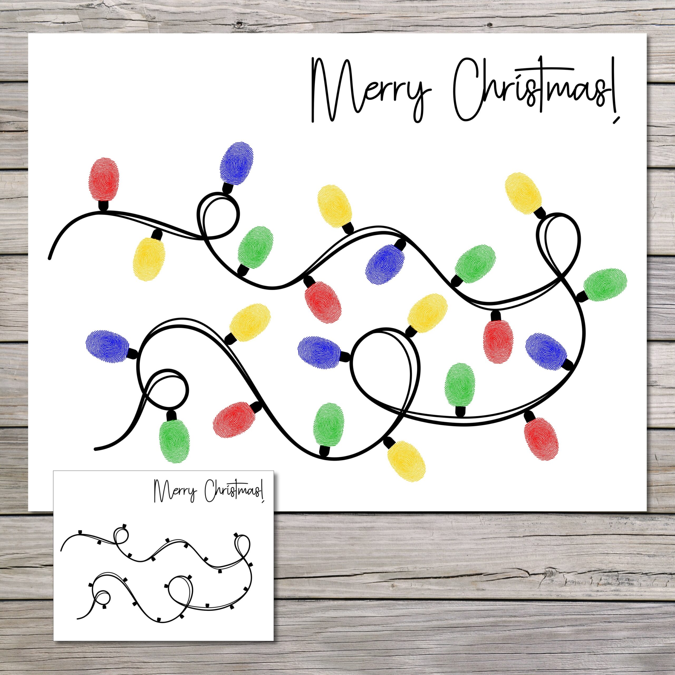 Christmas Fingerprint Art Fingerprint Craft Christmas Kids Craft Fingerprint Printable Fingerprint Craft Fingerprint Christmas Lights Etsy