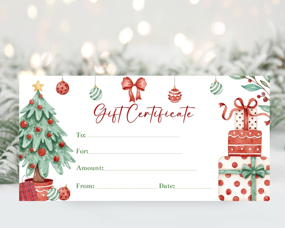 Christmas Gift Certificate Voucher Template Editable Christmas Coupon Personalized Voucher Printable Christmas Gift Certificate Corjl Etsy UK