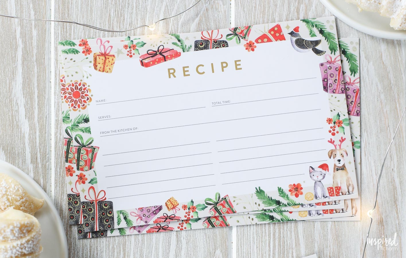 Christmas Recipe Card Printable Holiday Recipe Card Download Christmas Recipe Card Printable Holiday Recipe Card Download