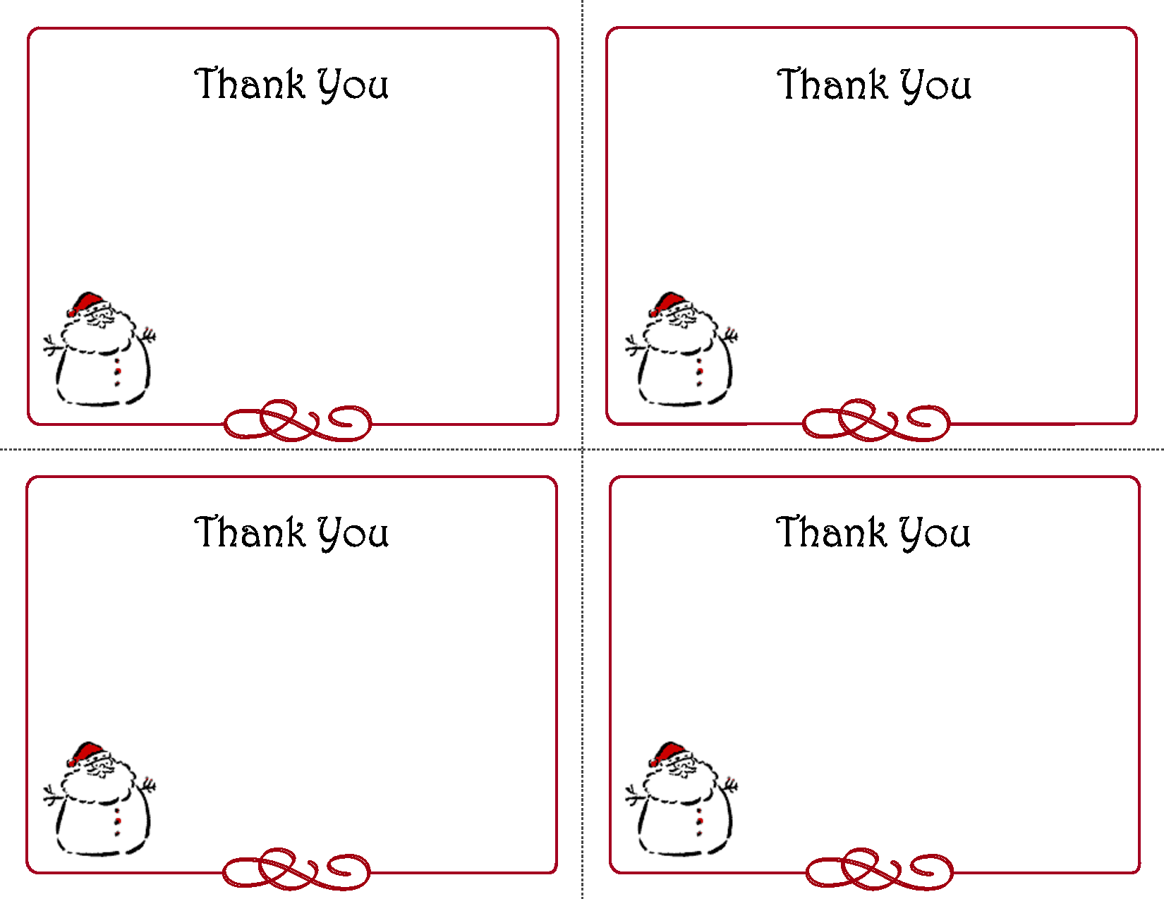 Free Printable Christmas Thank You Templates