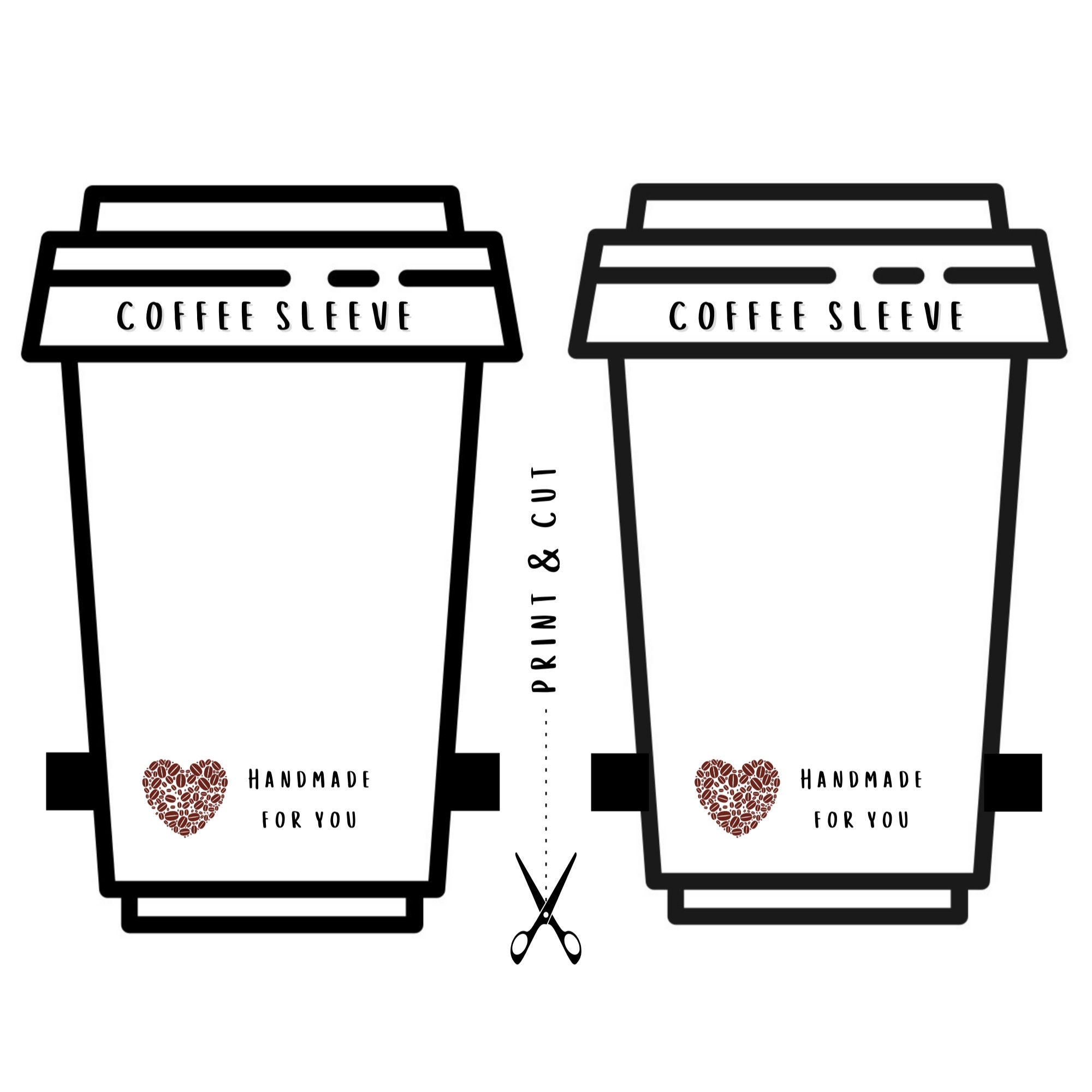 Coffee Cup Cozy Printable Cup Insert Cozy Display Card Cup Sleeve Template Cup Cutout Template Mug Cozy Printable Cup Cozy Template Etsy