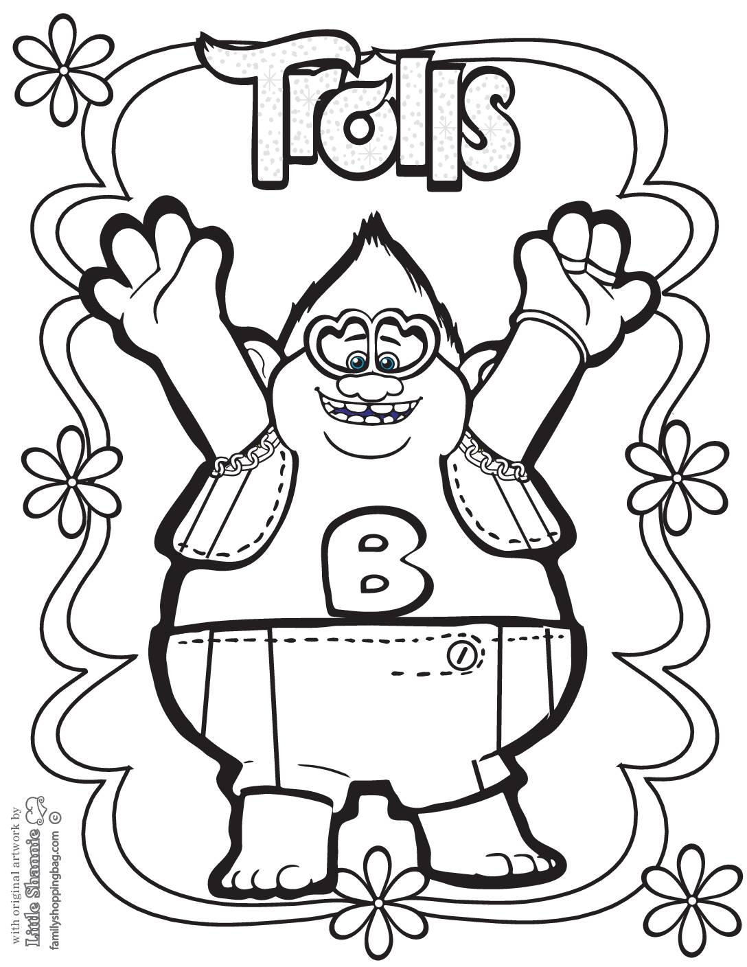Free Trolls Printable Coloring Pages