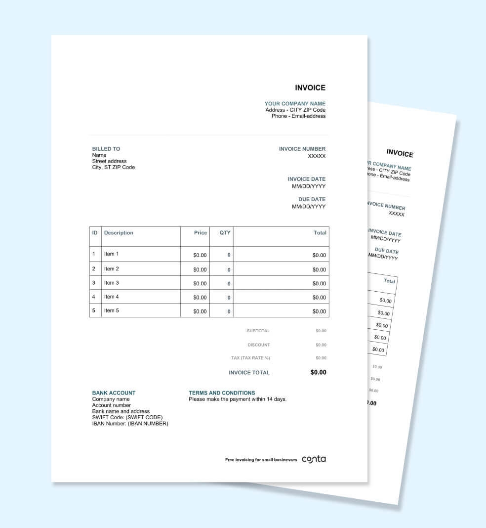 Free Printable Construction Invoice Template