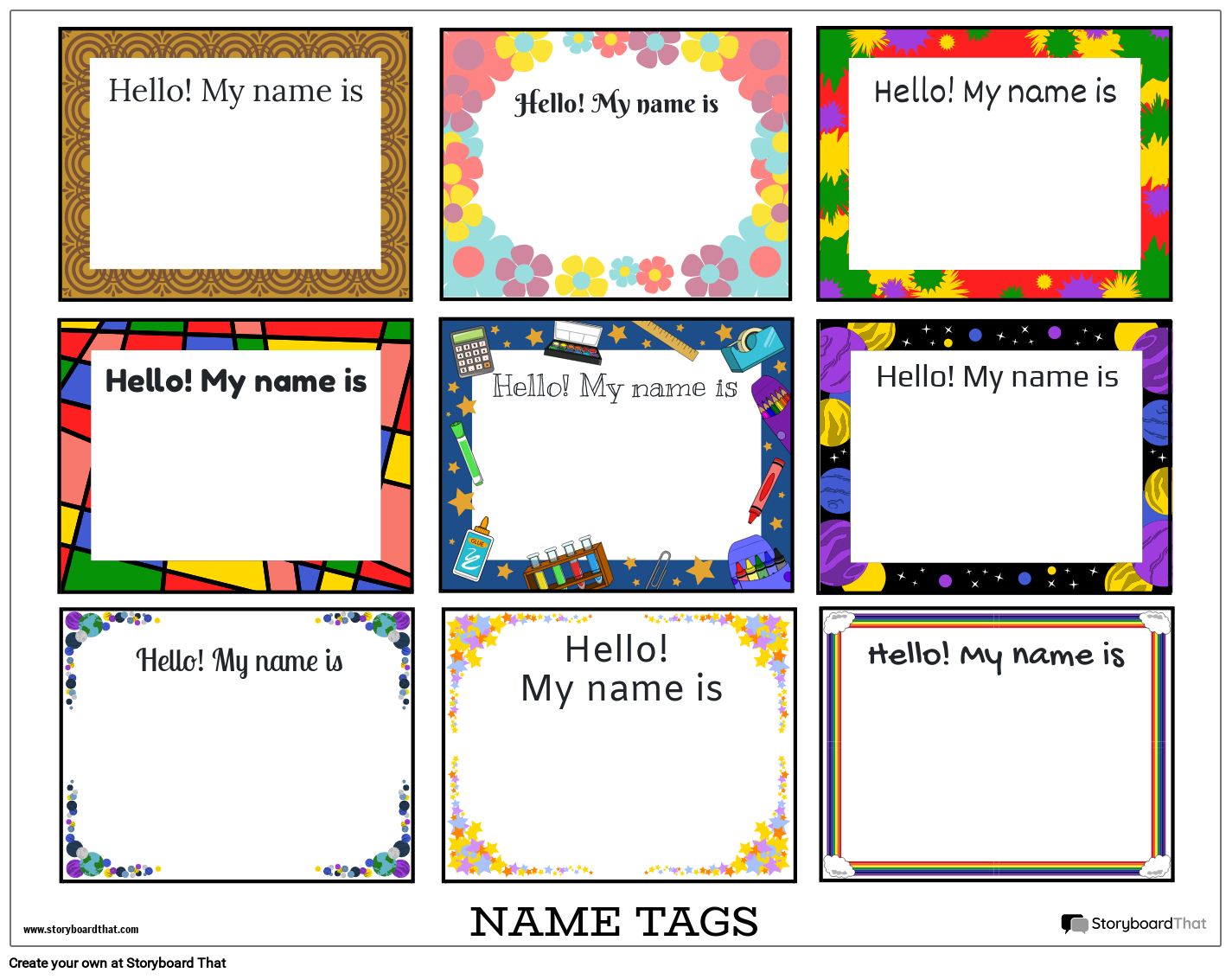 Name Tag Templates Free Printable