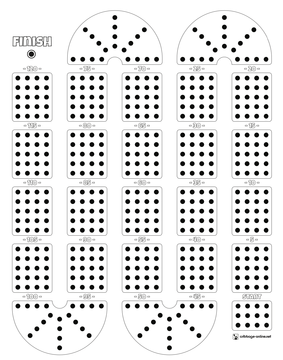 Free Printable Cribbage Board Template
