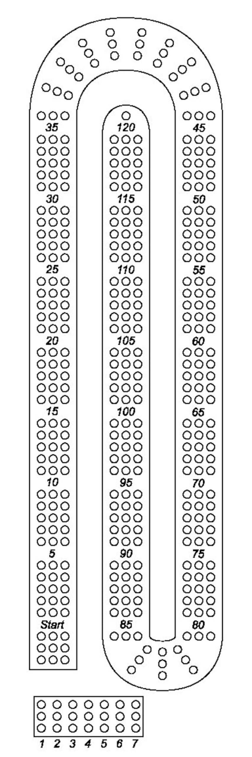 Cribbage Board Template Digital Download SVG U0026 PDF Etsy